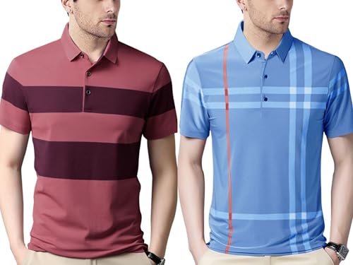 Image of Noble Monk Men's Polycotton Regular Fit Polo T-Shirt Half Sleeves |Polo Collar | Casual T-Shirt