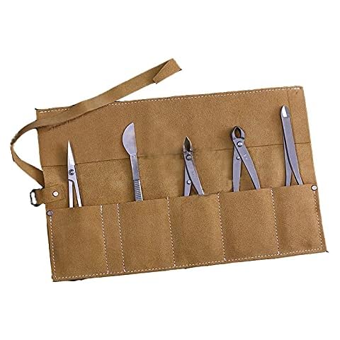 KODENG Bonsai Storage Package Roll Bag Garden Repair Tool Pliers Scissors Genuine Leather Tool Set Case Storage Bags Cover
