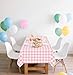 SietDESEO 3 Pack Light Pink Gingham Tablecloth Rectangle 54 x 108 Pink and White Checkered Table Cloth Disposable Plaid Table Cover Plastic for Birthday Baby Shower Picnic Wedding Party Supplies
