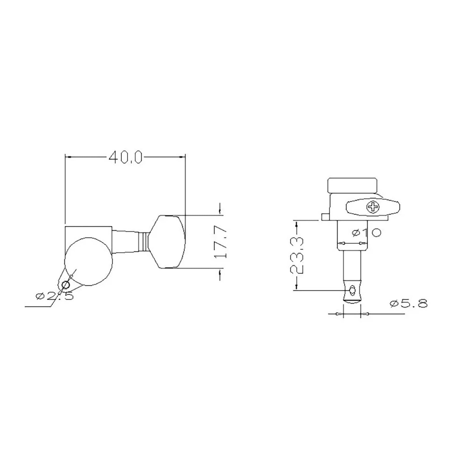 6 Teile/satz Elektrische Gitarre Mechaniken Stimmschlüssel Saiten Mechaniken Pegs Silber Farbe Chrom Kleine Taste(6L)