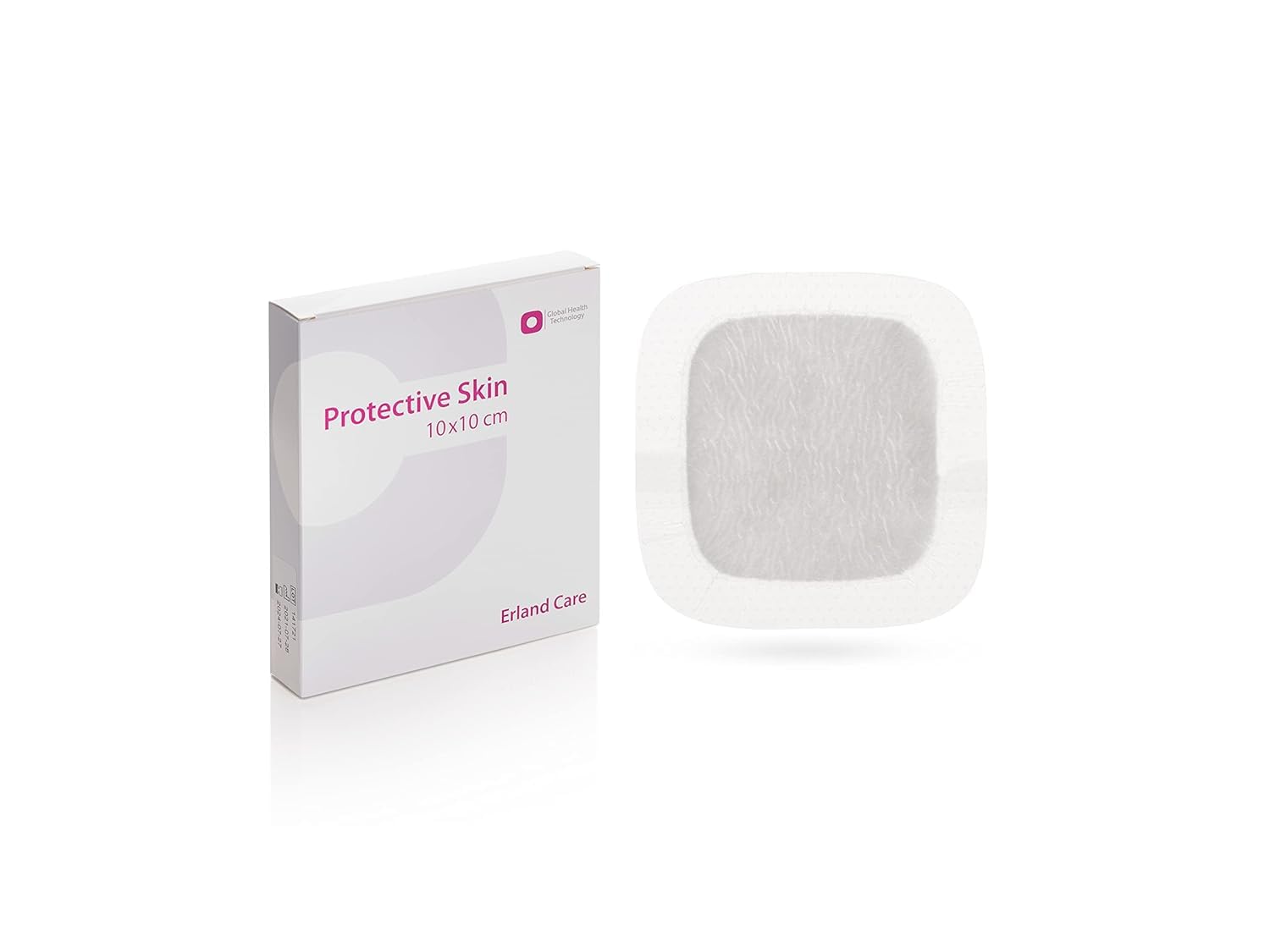 Protective Skin 10 x 10 cm - Medicazione multifunzionale in silicone altamente assorbente, imbottitura autoadesiva, delicata sulla pelle, favorisce una rapida guarigione, 10 pezzi