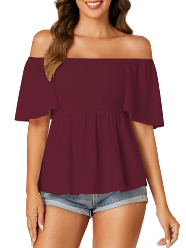 Image of LYANER Women's Square Neck Cute Peplum Top