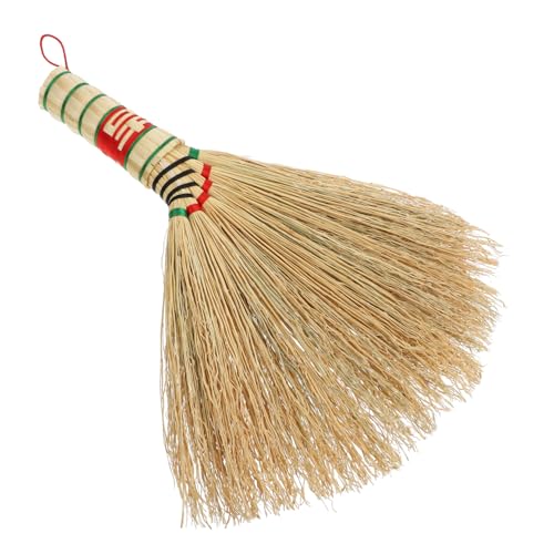FOMIYES Traditional Chinese Broom Handmade Short Handle Broom for Indoor Cleaning Material for Bed and Desk
