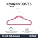 Amazon Basics Kid's Velvet Non-Slip Clothes Hanger, 11.6 Inch, Pink - Pack of 30