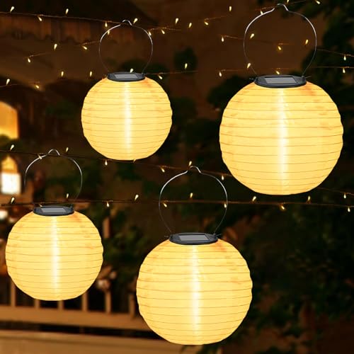 Lanterne Solaire Extérieure - Lot De 2, 30 Cm, étanche IP44 - Pour Jardin, Terrasse, Mariage - Blanc Chaud