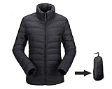 JJMG Women's Packabe Ultra Light Weight Down Coat Short Jacket Outwear Blazer (Medium, Black)