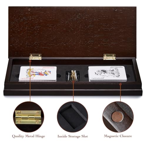 Juego de mesa Cribbage madera con 9 fichas metálicas miniatura 5