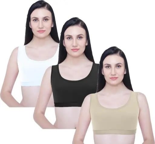 Comfortable Women's Underwired Sports Bra, Black, White-picture-31