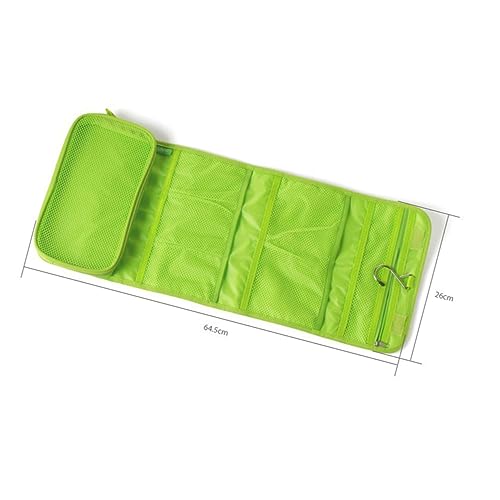 Borsa Da Viaggio Multifunzionale Per Toiletries Organizer Cosmetico Appeso e Tela Verde Per Donne e Ragazze Per Viaggi e Attività Outdoor