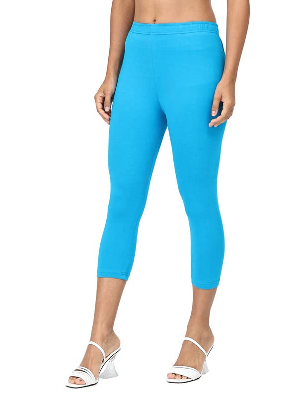 Image of Robinbosky Premium Stretchable Cotton Capri Legging for Women | Suitable for Formal wear & Casual wear | High-End Elastic Makes. The Leggings Squat Proof and Durable for Travel, Yoga, & Workout.