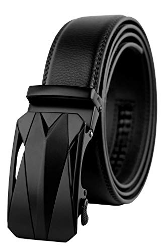 GUBOSS Genuine Cow Leather Belts With Automatic Ratchet Buckle,Classic and Retro Fashion Designs 110-130CM