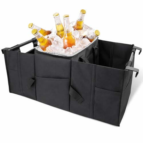 ENERFERO Faltbarer Kofferraum-Organizer aus PU – Mehrzweck-Aufbewahrungsbox für Auto, SUV und LKW – Großes Fassungsvermögen – Rutschfeste Unterseite – Kühlung und Isolierung ENERFERO Faltbarer Kofferraum-Organizer aus PU – Mehrzweck-Aufbewahrungsbox für Auto, SUV und LKW – Großes Fassungsvermögen – Rutschfeste Unterseite – Kühlung und Isolierung