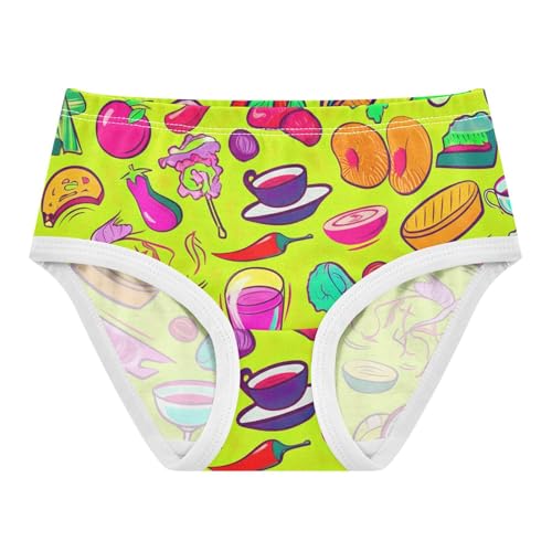 Cotton Toddler Underwear Custom Cute Colorful Food Green Girl Panties Cute Flower Undies Kids Briefs 2t