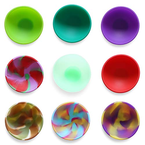 Kingro 9-Pack Mini Silicone Pinch Bowls, 1.75 Ounce Prep & Serve Bowls, Multi-color
