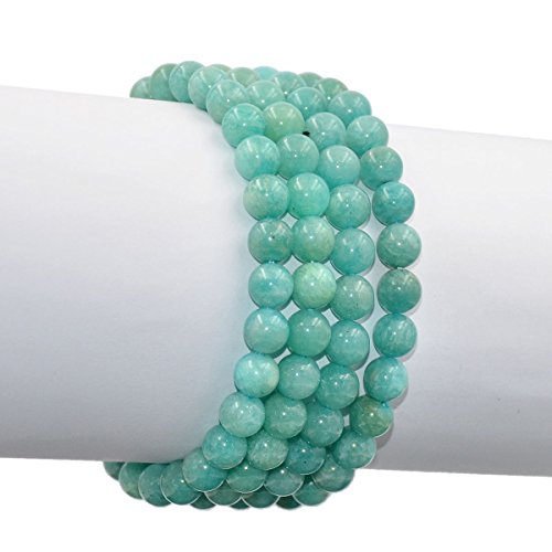 Ad Beads Natural Gemstone Round Beads Stretch Bracelet Healing Reiki 8Mm (Brazilian Amazonite) #TOP2