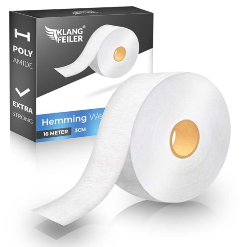 Klangfeiler Saumband 16 Meter I 30mm Extra Breit I Bügelband für Bügeln I Bügelkleber Vorhänge Gardinen besser als nähen Saumvlies