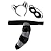 Kids Plush Raccoon Headband Ears, Mask & Tail Costume Set