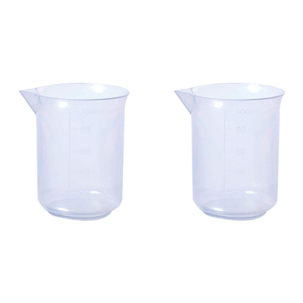 Othmro 100ml Plastic Measuring Cup Graduated Beaker Plastic Measuring Jugs for Baking Cooking Kitchen Lab Measure Tool 2pcs — image 1