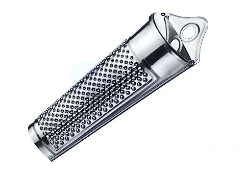 Westmark Muskatreibe, mit Vorratsfach zur Aufbewahrung von Muskatnüssen, Länge: 15 cm, Rostfreier Edelstahl, Silber, 11532270
