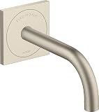 Hansgrohe AXOR Uno - Miscelatore elettronico per lavabo, da incasso, con proiezione 165 mm, alimentatore di rete, 38119, colore: nichel spazzolato