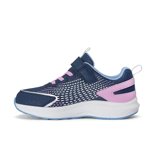 Saucony Cohesion FST (Little Big Kid) Sneaker, Navy/Pink, 4 US Unisex