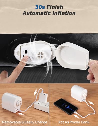 JOYTUTUS Colchão de ar SUV para carro com bomba de ar embutida, flocagem atualizada e superfície Oxf