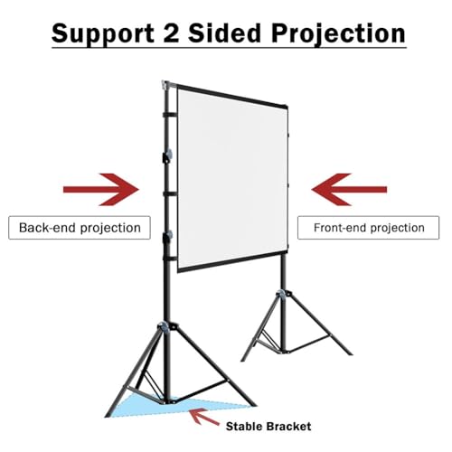 Pantalla para proyector al aire libre con bolsa de transporte y correa ajustable 150 pulgadas 16:9 4K HD sin arrugas para noche de cine en el patio trasero (72 pulgadas L 200 x A 105 cm) miniatura 4