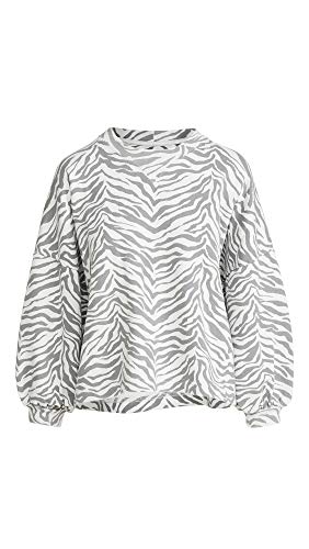 Rebecca Minkoff Women's Rosie Sweatshirt, Grey Zebra, Medium