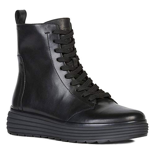 Geox D94FDA00043 Mujer Botas Estilo Motero, Negro (Black C9999), 38 EU