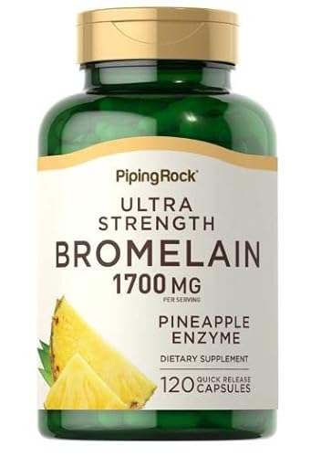 Piping Rock Bromelain Supplement | 1700 Mg | 120 Capsules | Supports Digestive Health | Pineapple Enzyme | Non-Gmo, Gluten Free #TOP8