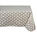 DII Tablecloth Vinyl Table Top, 60 x 84, Beige & White Polka Dot