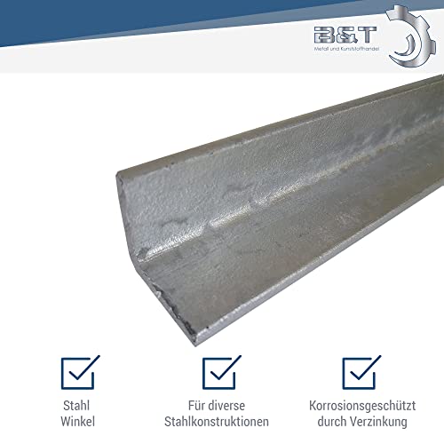 B&T - Angolare in acciaio zincato, 25 x 25 x 3 mm