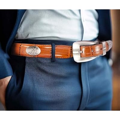 NCAA Alabama Crimson Tide Tip Leather Concho Belt