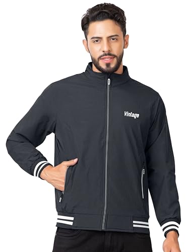 Image of FTX Men Solid Full Sleeve Grey Color Regular Fit Windcheater Casual Jacket
