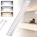 AiQInu Ricaricabile Led Sottopensile, 120 LED Luce Armadio con Sensore Movimento, Dimmerabile Lampada Armadio con Striscia Magnetica Adesiva per Cucina, Scale, Corridoi