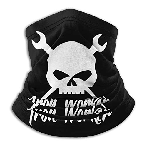Ironworker Skull Unisex Fleece Neck Warmer Face Warmer Neck Tube Neck Gaiters Neck Scarf Black