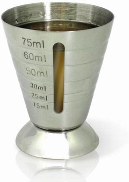 Vin Bouquet FIK 030 Jigger 75-15 ml, profesjonalna miarka ze stali nierdzewnej z oknem