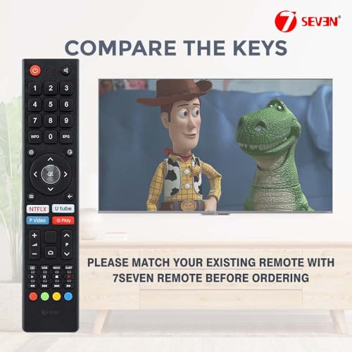 Image of 7SEVEN Compatible with Croma Tv Remote CREL7370 Model Suitable Only on 32 Inch HD Ready Smart LED Television Without Voice Command and 4 OTT Hotkeys