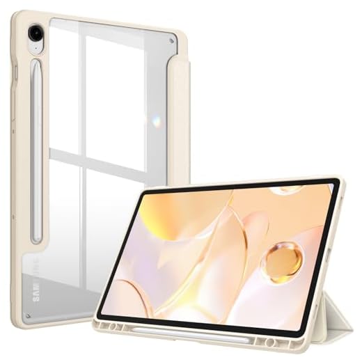 Fintie Capa fina híbrida para Samsung Galaxy Tab S9 FE 5G 10,9 polegadas/Galaxy Tab S9 11 polegadas 2023 com suporte para caneta S, capa à prova de choque com capa traseira transparente transparente,