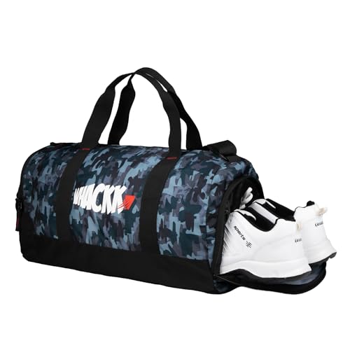 Image of Whackk Cardio Wild Stone Black 31L Gym Fitness Workout Training Sports Travel Duffle Bag Separate Shoe Pocket Dry Wet Pocket Multipurpose Carry Bag Adjustable Strap Lightweight Sports Kit Men Women