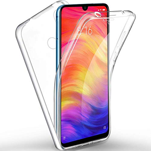 Happy 1st Funda para Xiaomi Redmi Note 7, 360 Grados Full Body Carcasa Protector Transparente - Doble Cara TPU Silicona + PC Dura Resistente Anti-Arañazos Protectora Case Cover