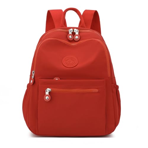 Image of Tanweibago Mini Nylon Women Backpacks,11L Small Ladies backpacks Casual Lightweight Women Shopping Travel Daypack (Red)