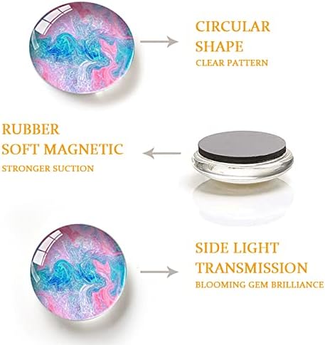 Miniatura 4 de Imanes magnéticos fuertes de vidrio para refrigerador, redondos y coloridos imanes de cocina para oficina, pizarra, gabinete, lavavajillas,