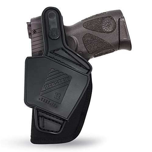 Concealed Carry OWB Nylon Holster - by Houston with Thumb Break | Outside The Waistband | Fits: Taurus PT111 G2C, Glock 43, XDs 3.3 9mm | Marshall Line (Right)