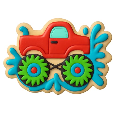 Mud-Splatter Monster Truck Cookie Cutter - 4x2.5" Creative Design by Mighty Gadget - Used condition - Image 5