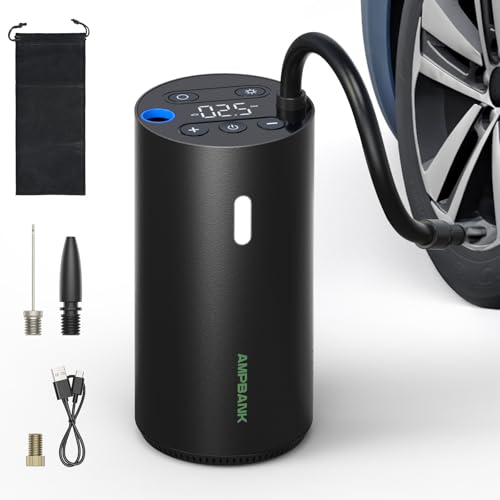 Tire Inflator Portable Air Compressor, AMPBANK AT004 Smart Air Pump for Car Tires, Auto Tire...