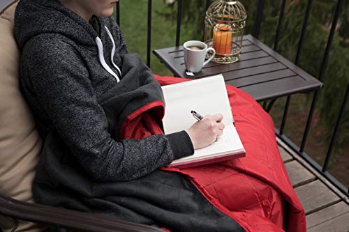 Down Under Outdoors Large Waterproof Windproof Extra Thick 350 Gsm Quilted Fleece Stadium Blanket, Machine Washable Camping Picnic & Outdoor, Beach, Baseball,Dog, 82 X 55 (Red) #TOP6