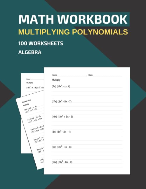 Math Workbook Multiplying Polynomials 100 worksheets Algebra