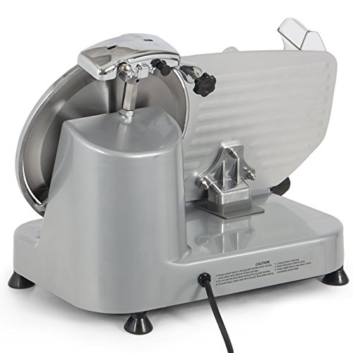 Della 10" Premium Chromium-plated Carbon Steel Blade Electric Deli Meat Cheese Food Slicer Commercial and for Home use 250W