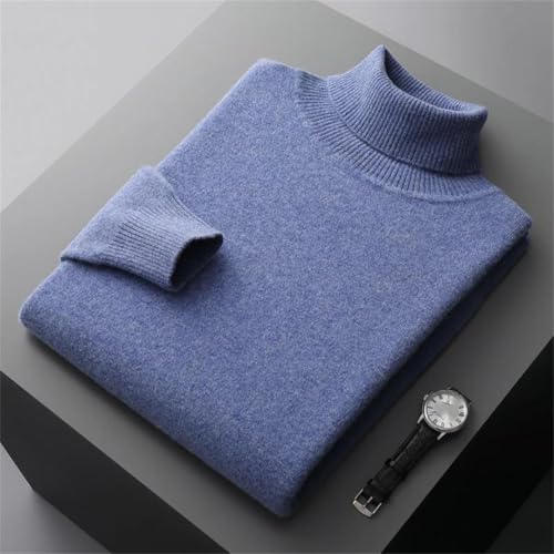 Men's Cashmere Sweater Knitted Pullover Padded Warm Turtle Neck Loose Sweater2